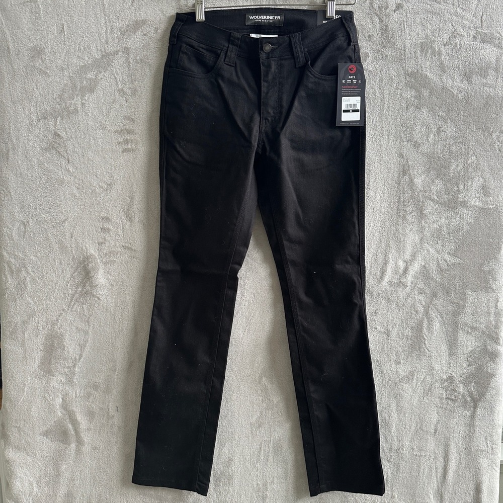 Wolverine FR Flame Resistant Women 4 Reg Mid-Rise Curvy Straight Leg Jean Black